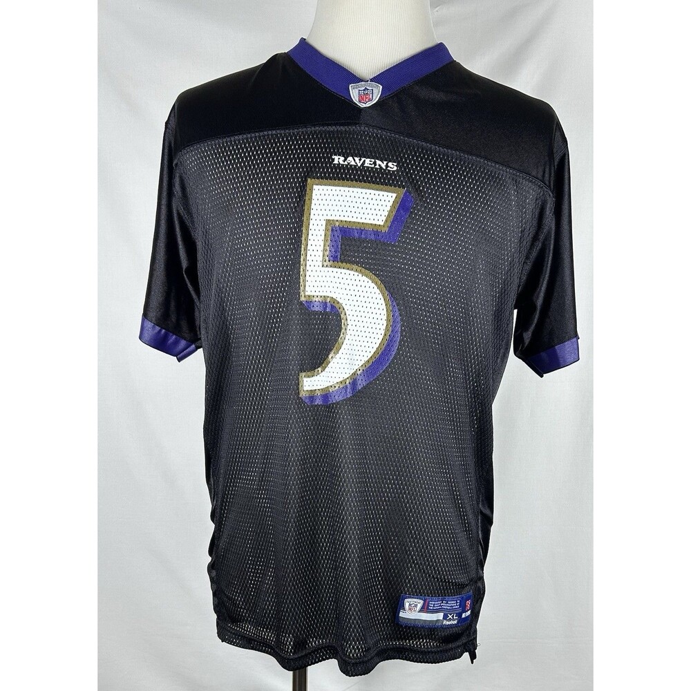 Vintage Reebok Baltimore Ravens Joe Flacco #5 Black Alternate NFL Jersey XL